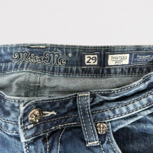 Miss Me Embellished Medium Wash Boot Cut Jeans Size 29 - Picture 5 of 11
